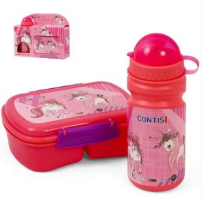 Eazy Kids Lunch Box wt Bottle - Red