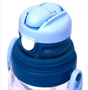 Eazy Kids Water Bottle 600ml wt straw - Blue