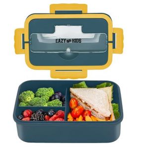 Eazy Kids Wheat Straw Leakproof Eco-Friendly Bento Lunch Box - Blue (1500ml)