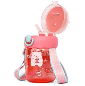 Eazy Kids Water Bottle 580ml wt straw - Rose Red