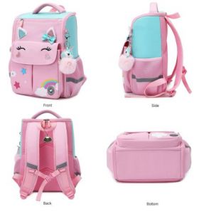 Eazy Kids 3D Unicorn School Bag-Pink