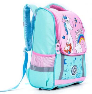 Eazy Kids School Bag Unicorn - Green + Pink