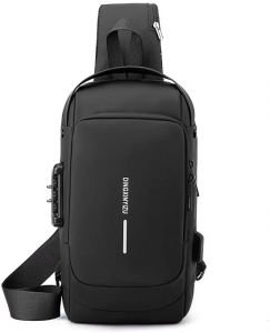 Waterproof Anti Theft Designer Unisex Travel Crossbody Sling Bag Chest Pack with USB charging single shoulder crossbody bag