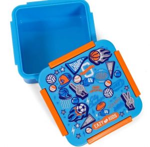 Eazy Kids Lunch Box, Soccer  - Blue, 650ml