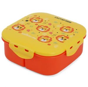 Eazy Kids Square Bento Lunch Box - Tiger Yellow