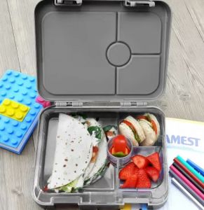 Eazy Kids Bento Boxes wt Insulated Lunch Bag Combo- Love Saudi Grey