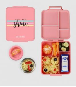 Eazy Kids Bento Boxes wt Insulated Lunch Bag combo - Shine Unicorn Pink