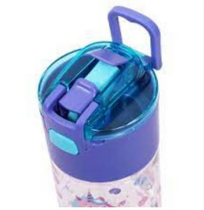 Eazy Kids Tritan Water Bottle w/ Snack Box, Mermaid  - Purple, 450ml