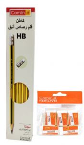 Camlin HB Pencil + Camlin All Clear Eraser 5 pcs