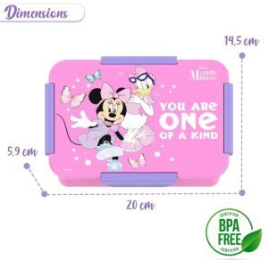 Disney Minnie Mouse 1 / 2 / 3/ 4 Compartment Convertible Bento Lunch Box - Pink