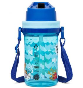 Eazy Kids Water Bottle 500ml wt Straw - Blue