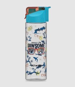 Eazy Kids Jawsome Shark 2-In-1 Tritan Water Bottle - Blue (650ml)