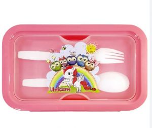 Eazy Kids Unicorn Snack Box wt Spoon & Fork - Friends