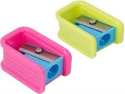 Deli Pencil Sharpener 3 Pcs Pouch, Assorted Colours.