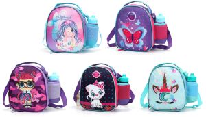 Prima Lunch Bags with Water Bottles for Girls, Multicolor