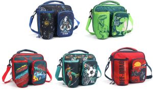 Prima Boys Lunch Bags 2 Pocket Bottle Holder