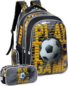 Prima Backpack Soccer for Boys with Free Pencil Case