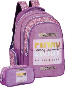 Prima Backpack for Girls with Free Pencil Case-18 Inch