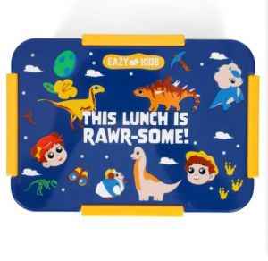 Eazy Kids Lunch Box, T-Rex  - Blue, 850ml