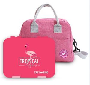 Eazy Kids Bento Boxes wt Insulated Lunch Bag Combo- Tropical Pink