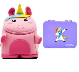 Nohoo Unicorn 3D  Bag + Bento Lunch Box-Purple