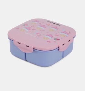 Eazy Kids Square Bento Lunch Box - Ice Cream Pink