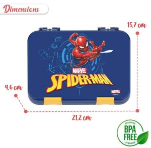 Marvel Spider-Man 6 / 4 Compartment Convertible Bento Tritan Lunch Box - Blue