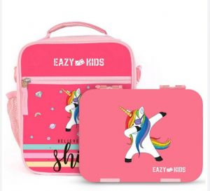 Eazy Kids Bento Lunch Bag-Unicorn - Pink